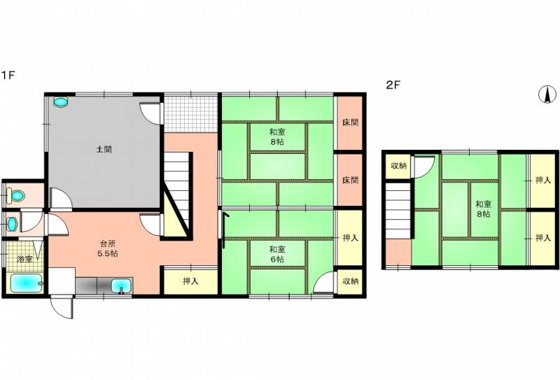 綾歌郡綾川町山田上 一戸建 中古住宅　綾川町山田上甲　250万円の間取り画像