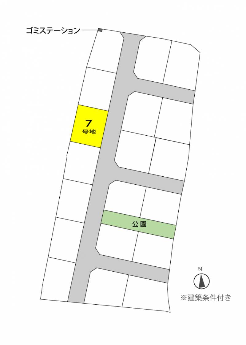 高松市飯田町 グッドタウン飯田Ⅱ7号地の区画図