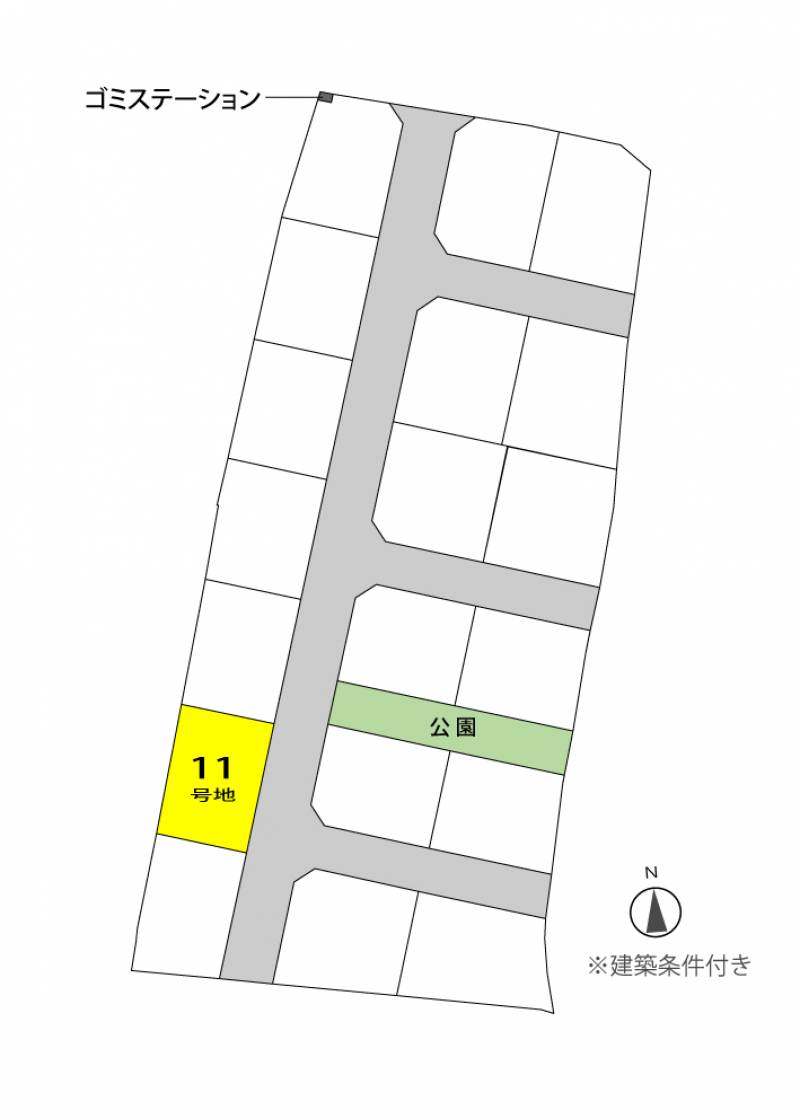 高松市飯田町 グッドタウン飯田Ⅱ11号地の区画図
