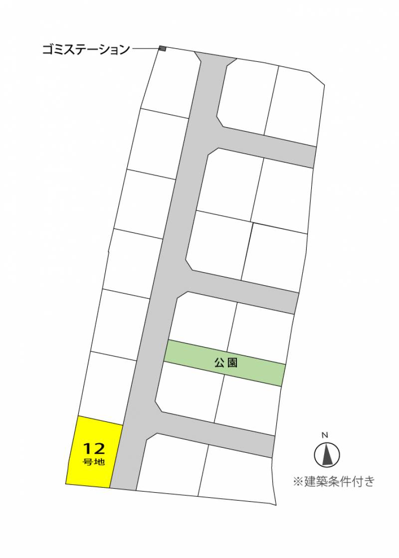 高松市飯田町 グッドタウン飯田Ⅱ12号地の区画図