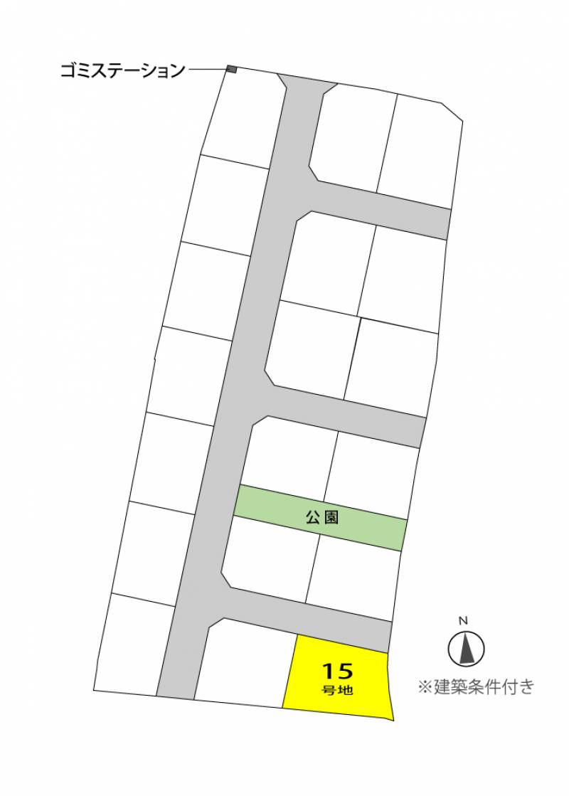 高松市飯田町 グッドタウン飯田Ⅱ15号地の区画図