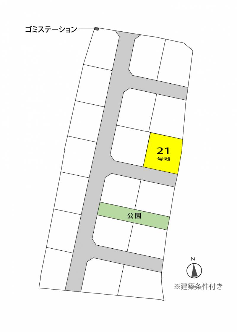 高松市飯田町 グッドタウン飯田Ⅱ21号地の区画図
