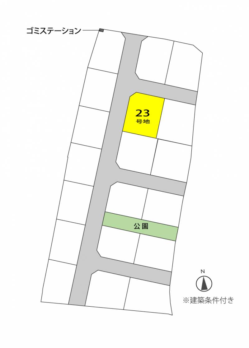 高松市飯田町 グッドタウン飯田Ⅱ23号地の区画図