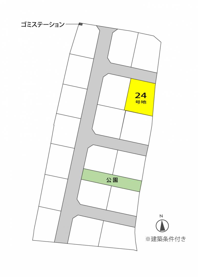 高松市飯田町 グッドタウン飯田Ⅱ24号地の区画図