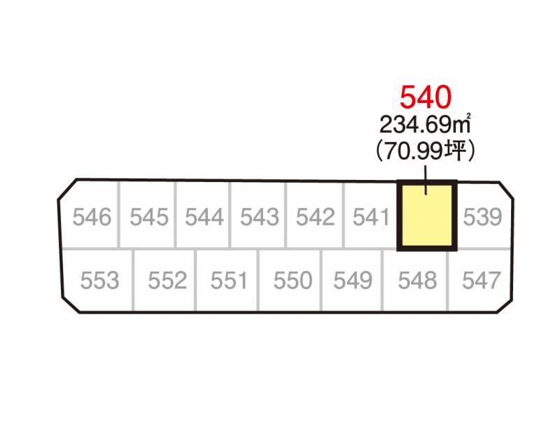 さぬき市造田宮西 オレンジタウン55-540の区画図