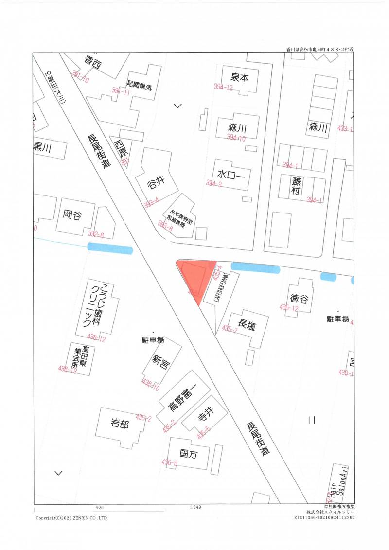 高松市亀田町 の区画図
