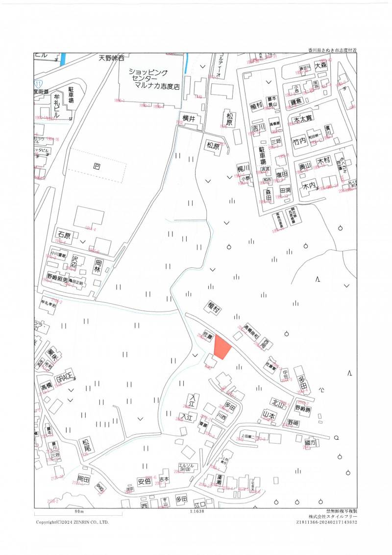 さぬき市志度 売土地の区画図