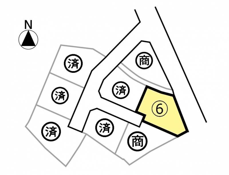 三豊市豊中町本山甲 アリビオ豊中6号地の区画図