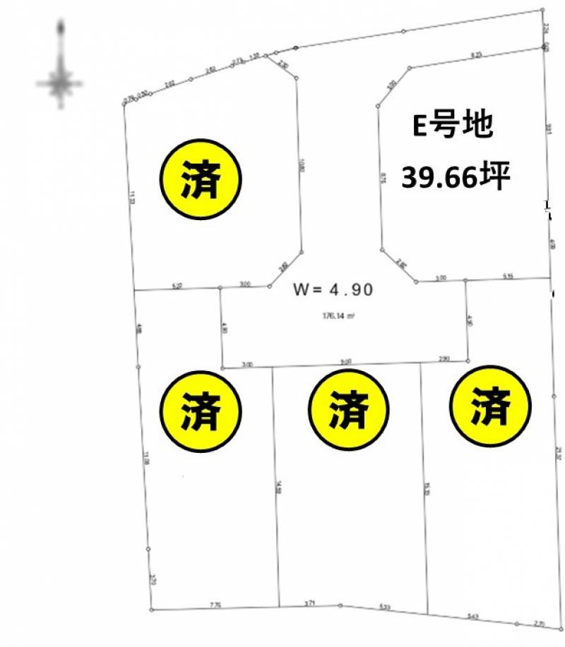 高知市鴨部 建築条件付き宅地の区画図
