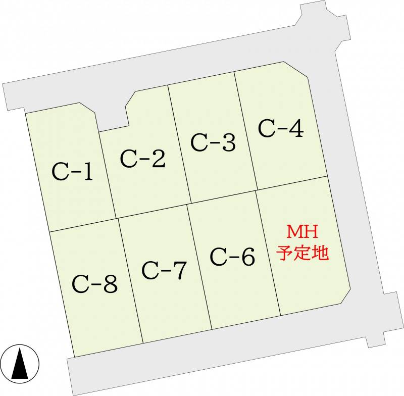 坂出市久米町 ティエーラ坂出久米町C　C-1号地の区画図
