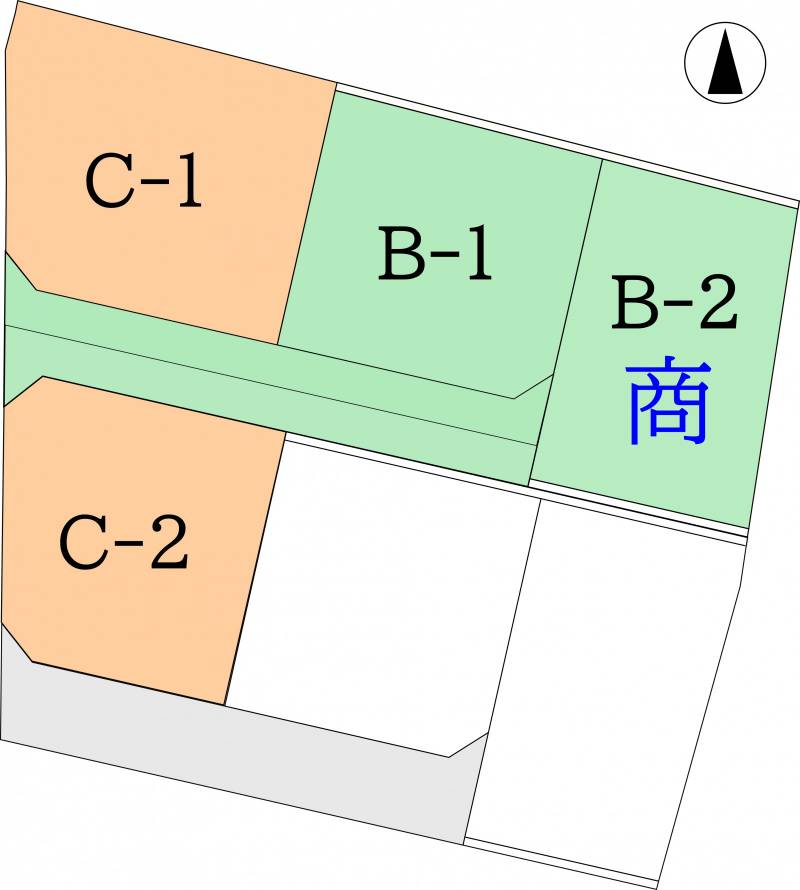 高松市下田井町 ティエーラ下田井ⅡB-1号地の区画図