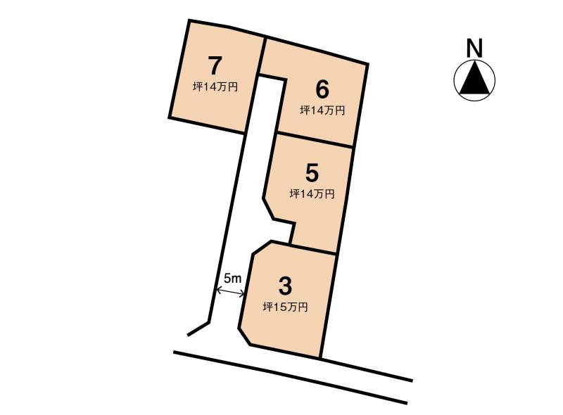 高松市元山町 ジョイフルタウン元山5号地の区画図