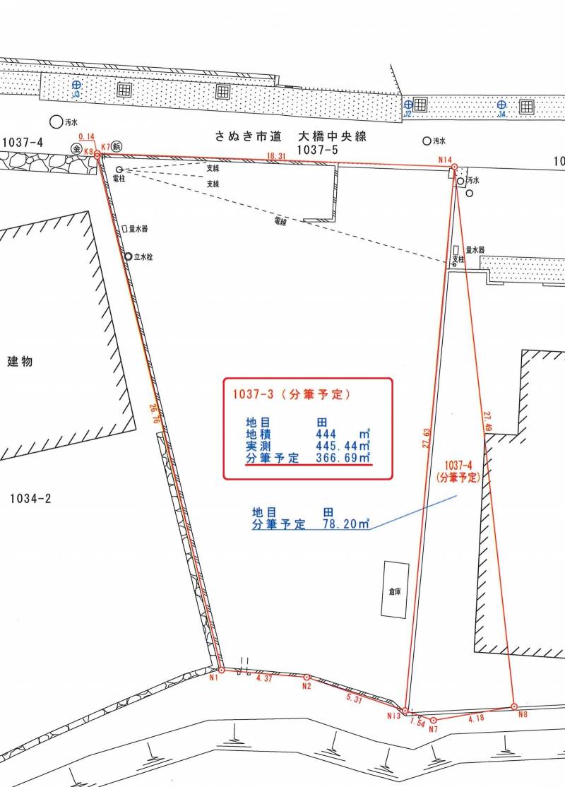 さぬき市志度 の区画図