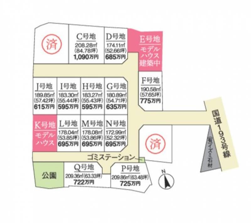 高松市仏生山町甲 両備エルブライト仏生山Fの区画図