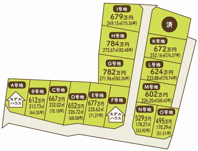 木田郡三木町平木 エルブライト平木ⅡN号地の区画図