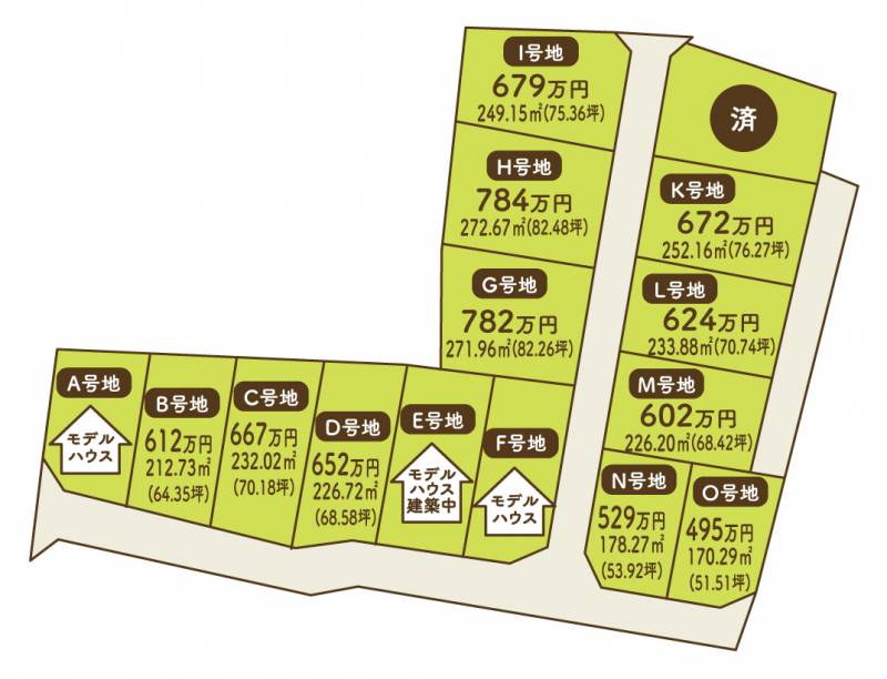 木田郡三木町平木 エルブライト平木ⅡN号地の区画図