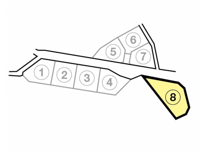 善通寺市稲木町 （仮称）オリーブタウン稲木Ⅵ8号地の区画図