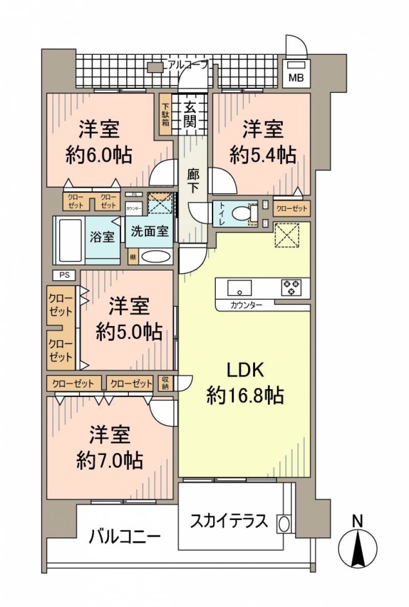 高松市栗林町 の間取り画像