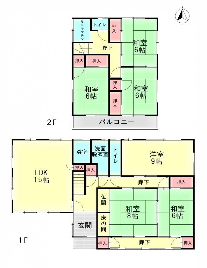 丸亀市瓦町 一戸建 の間取り画像