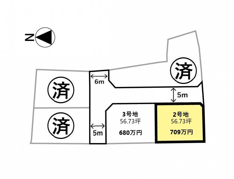 高松市屋島東町 2号地の区画図