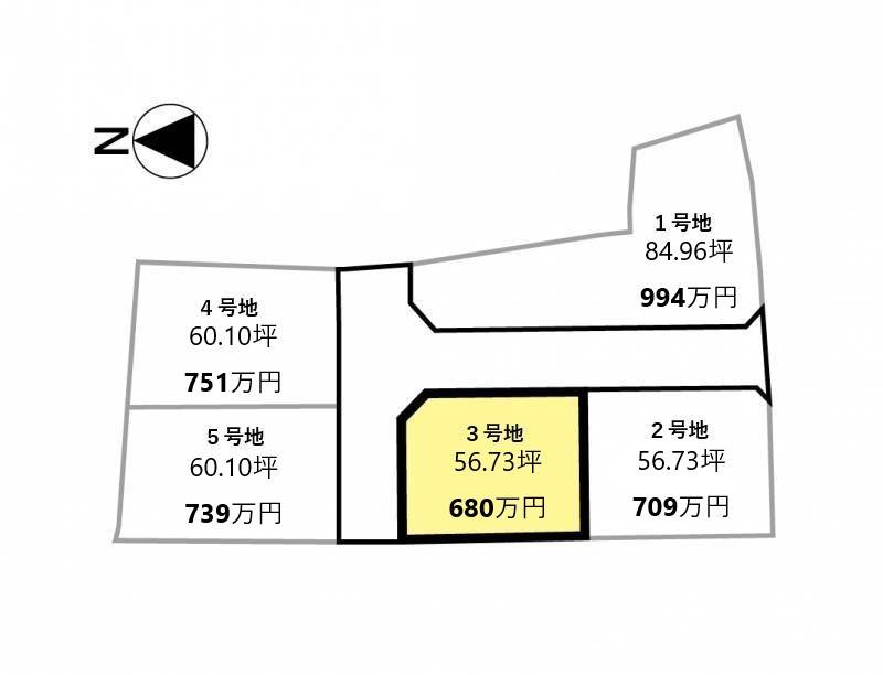 高松市屋島東町 3号地の区画図