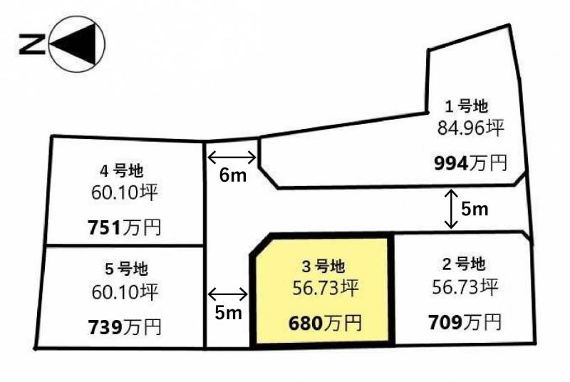 高松市屋島東町 3号地の区画図