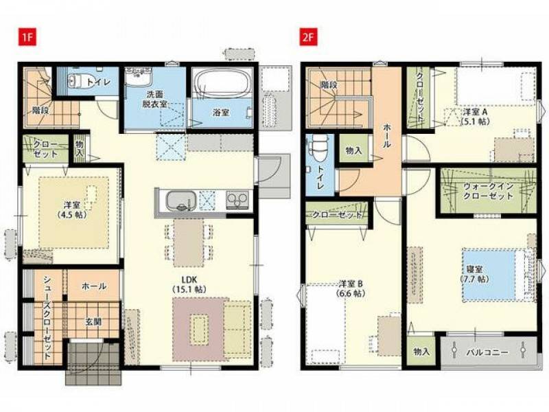 さぬき市長尾東 一戸建 家事楽ハウス　新築　さぬき市長尾東建売１号棟Ⅰ号棟の間取り画像