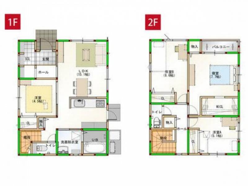 高松市春日町 一戸建 家事楽デザイナーズハウス新築　高松市春日町　1号棟の間取り画像