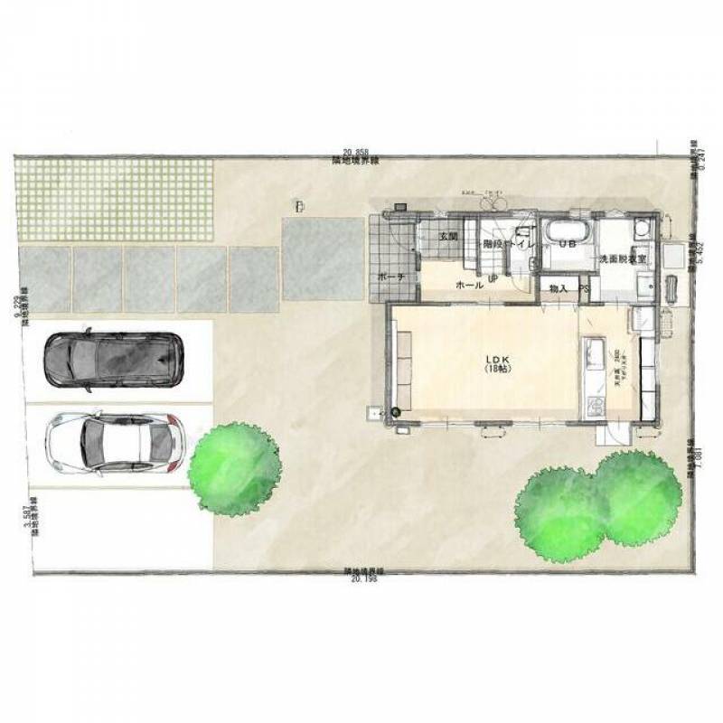 木田郡三木町氷上 一戸建 アイタウン氷上２号地モデルハウス２号地の間取り画像