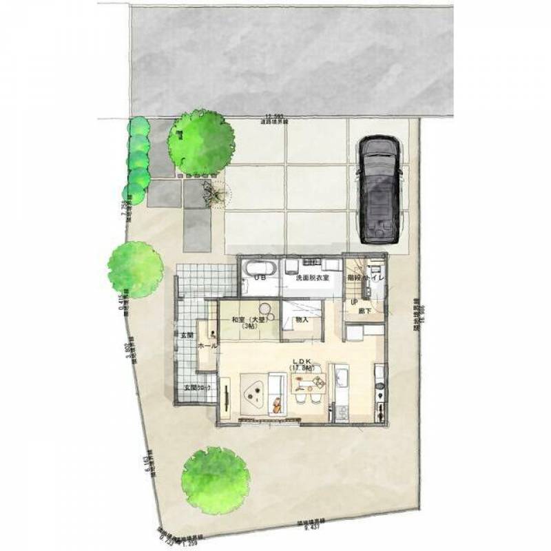 木田郡三木町池戸 一戸建 アイタウン三木池戸Ⅱ23号地モデルハウス23号地の間取り画像