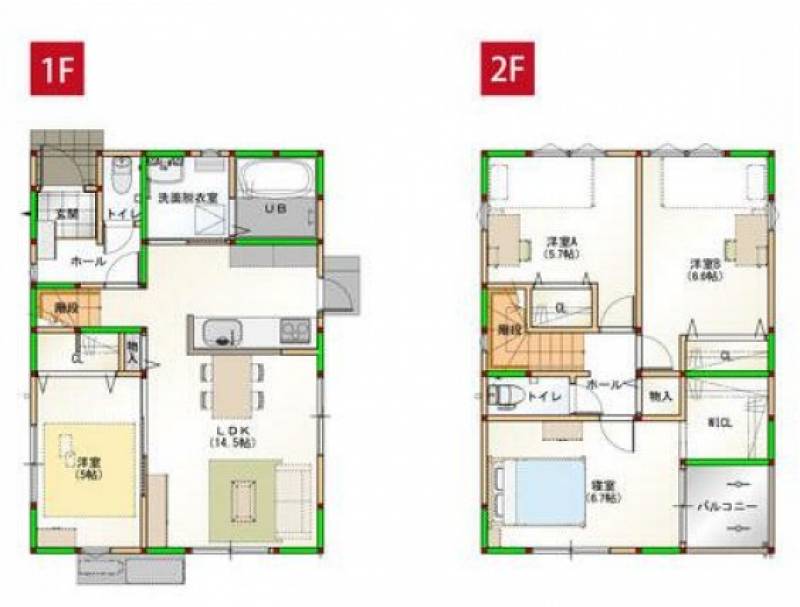 高松市松縄町 一戸建 家事楽デザイナーズハウス新築　高松市松縄町　３号棟3号棟の間取り画像