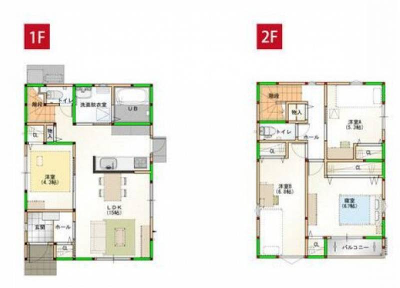 高松市福岡町 一戸建 家事楽デザイナーズハウス新築　高松市福岡町　３号棟3号棟の間取り画像