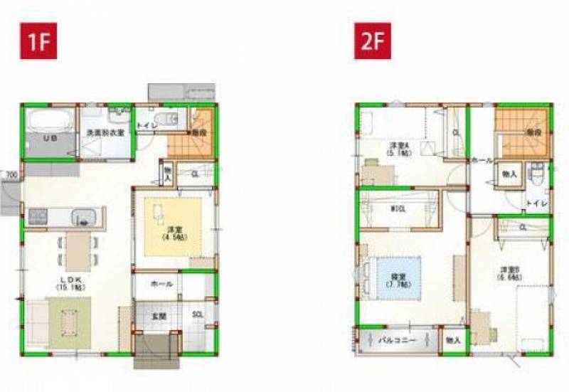 高松市福岡町 一戸建 家事楽デザイナーズハウス　新築　高松市福岡町　４号棟4号棟の間取り画像