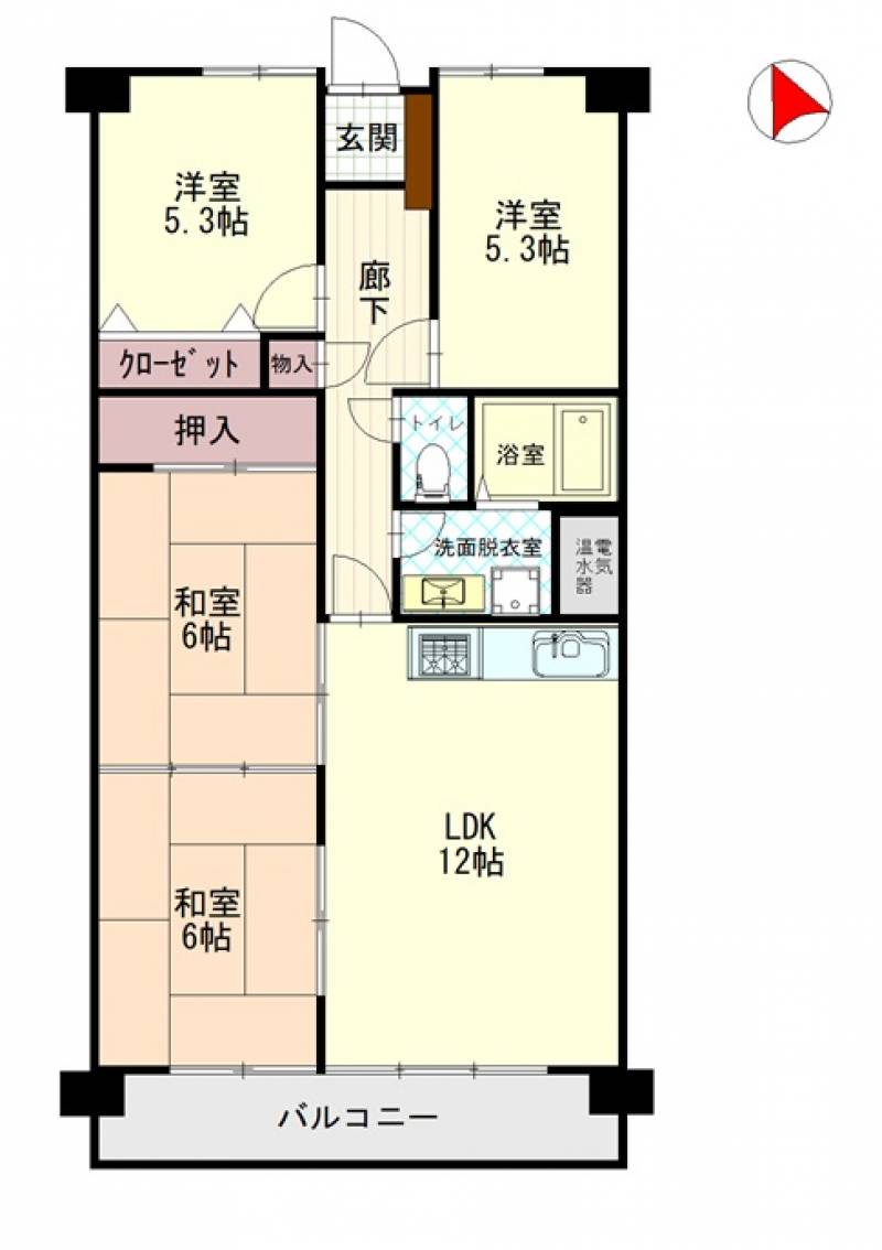 オレンジハイツ香西南 304号室の間取り画像