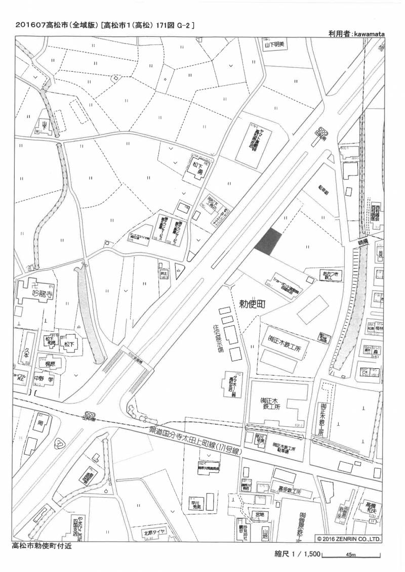 高松市勅使町 の区画図