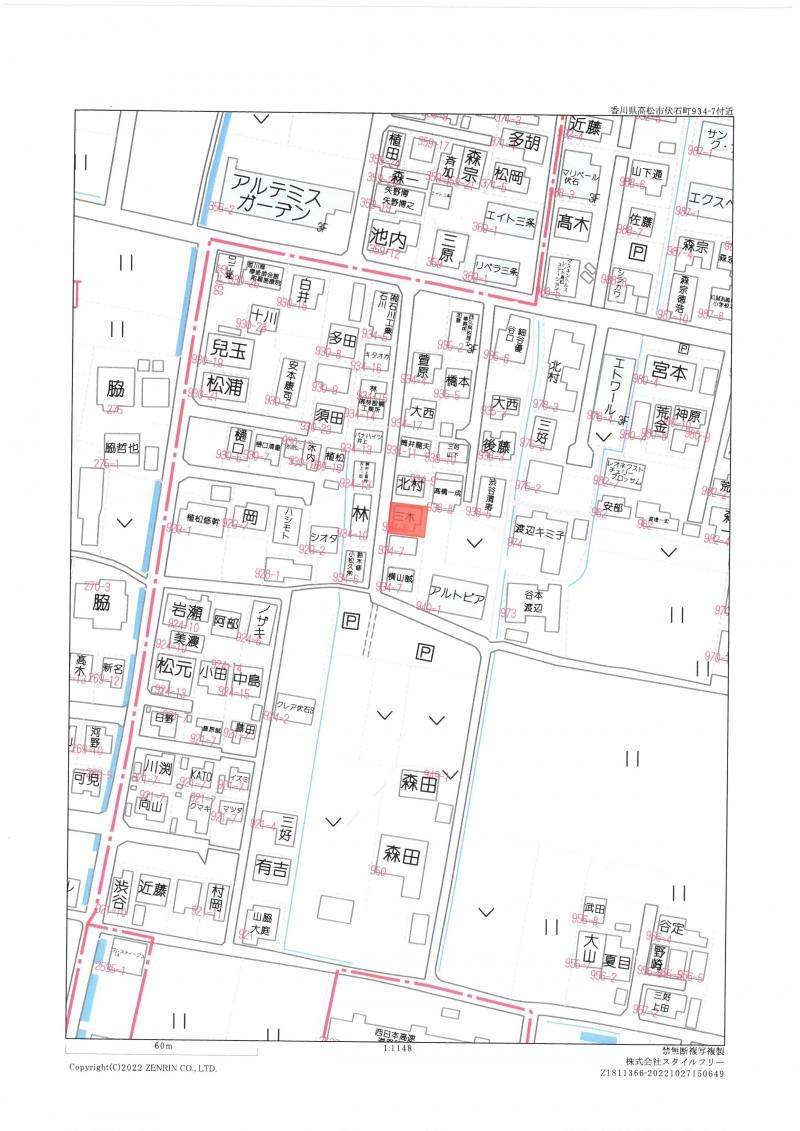 高松市伏石町 の区画図
