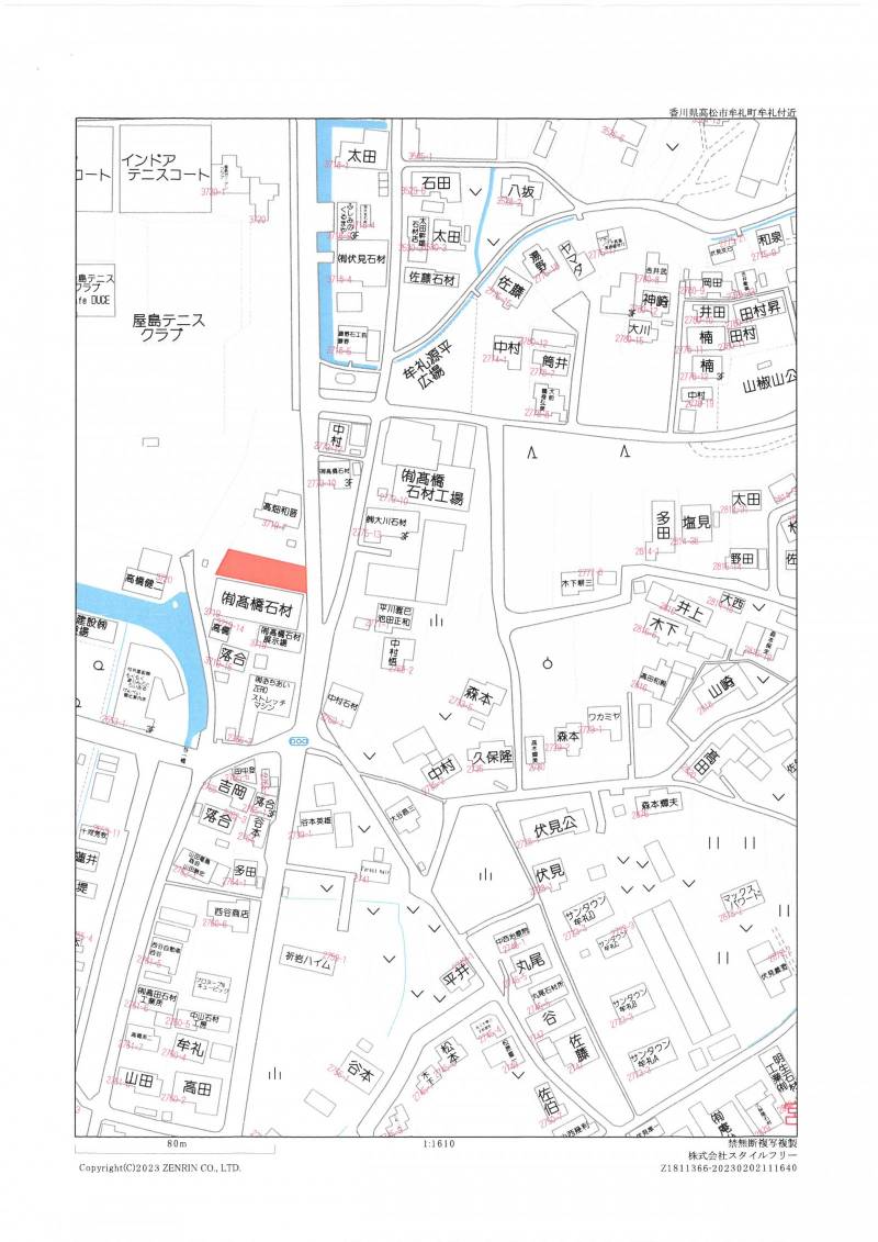 高松市牟礼町牟礼 売土地の区画図