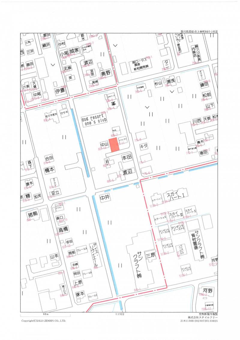 高松市上林町 の区画図