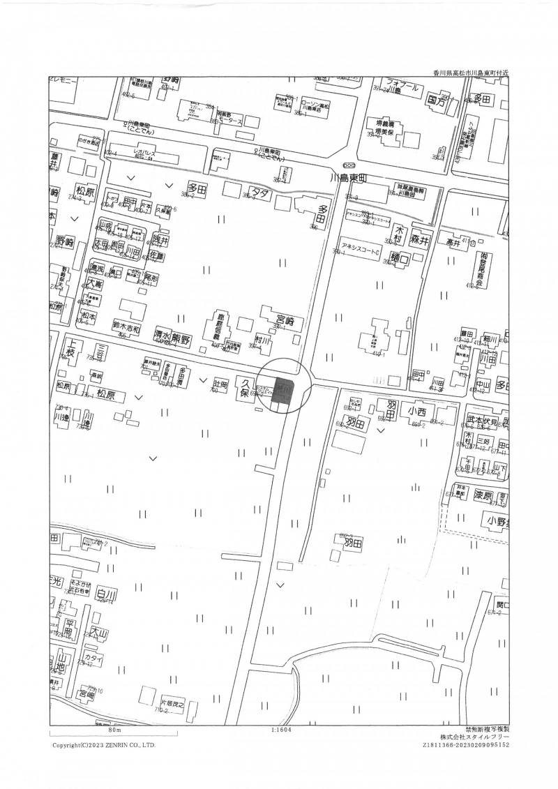 高松市川島東町 売土地の区画図