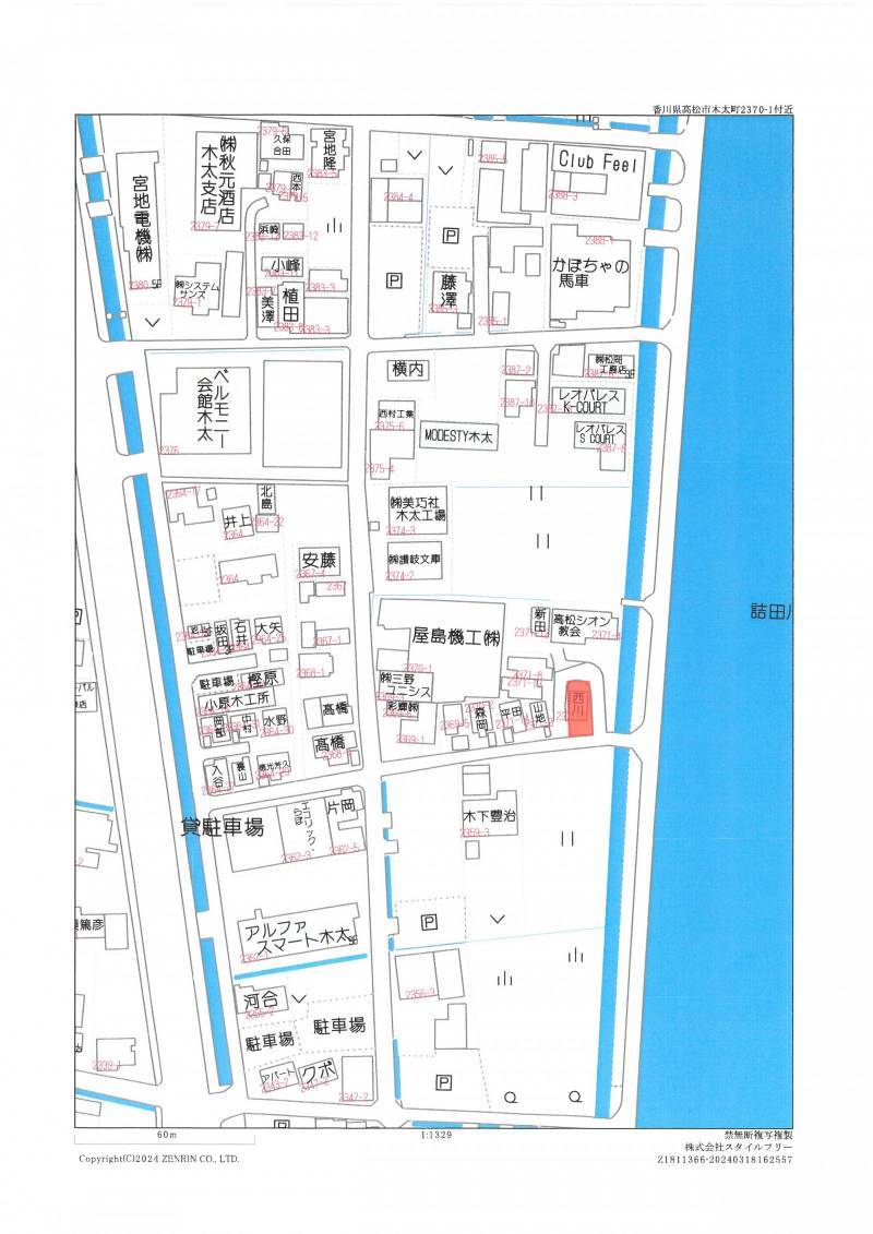 高松市木太町 の区画図