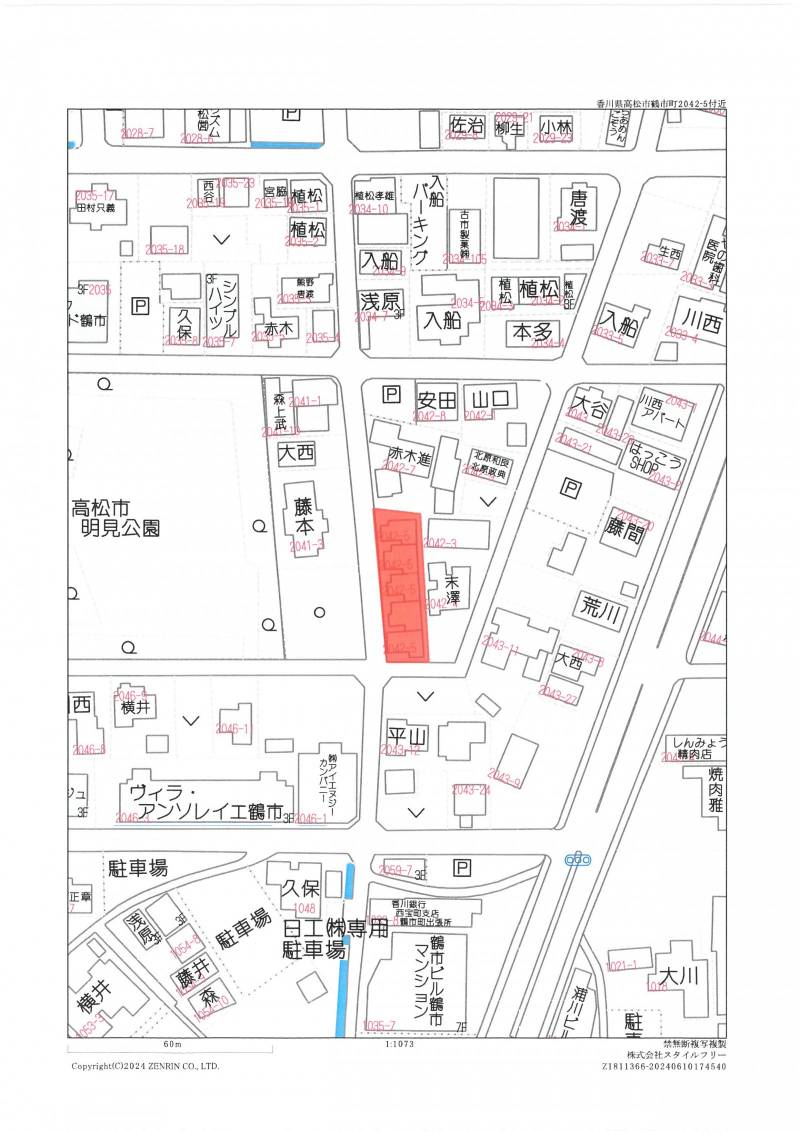 高松市鶴市町 の区画図