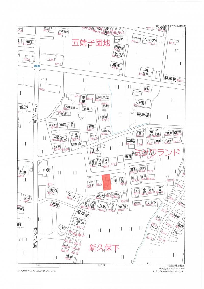 高松市香川町浅野 の区画図