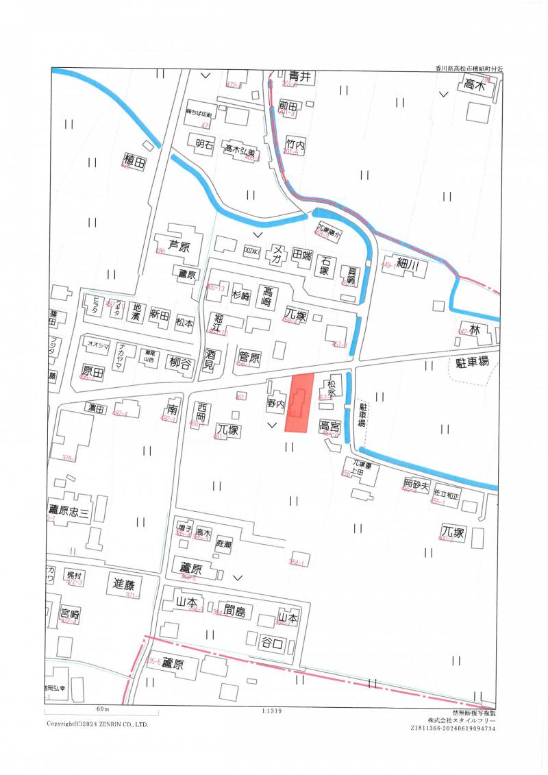 高松市檀紙町 の区画図