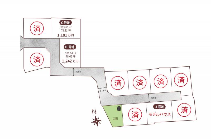 高松市林町 林町分譲地C号地の区画図