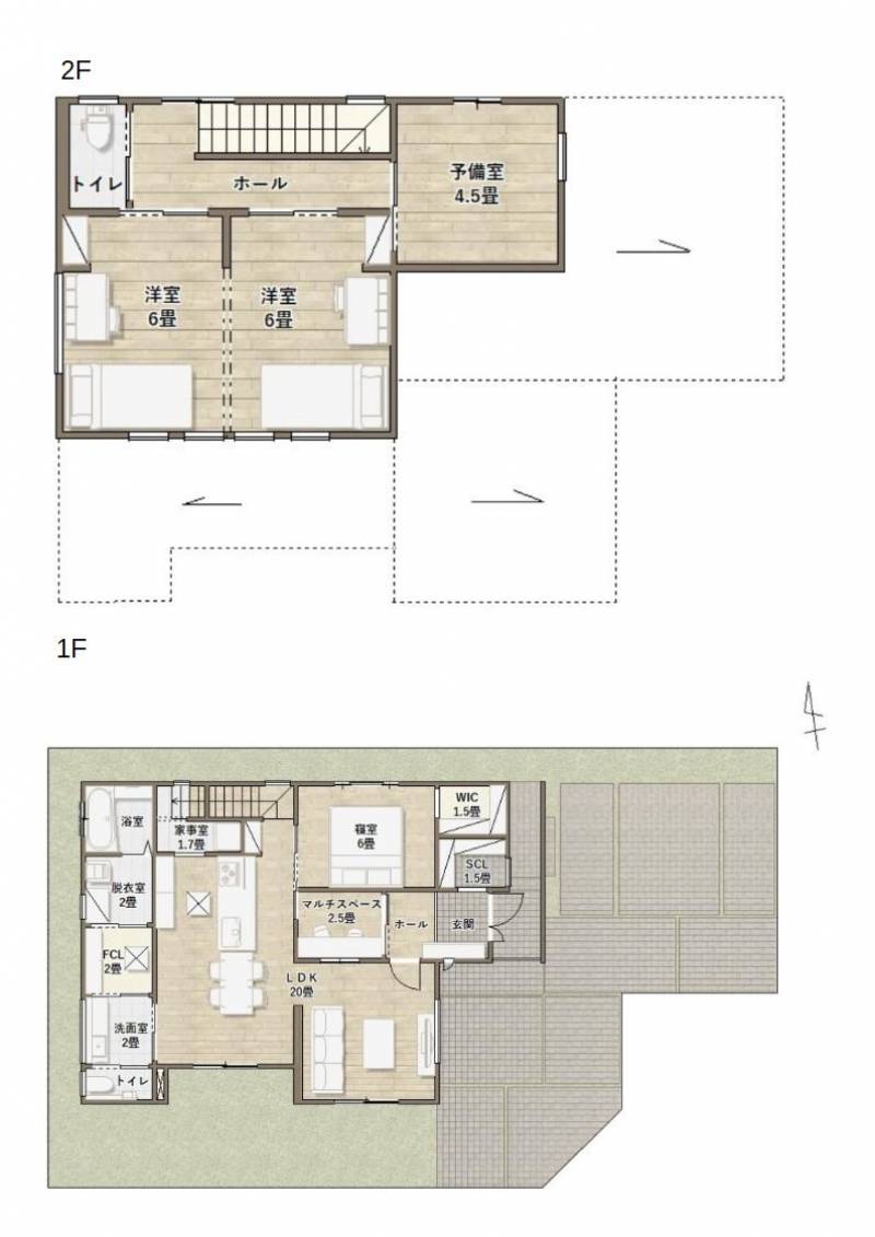 高松市多肥上町 一戸建 ラ・プェルタ多肥Part.14　2号地の間取り画像