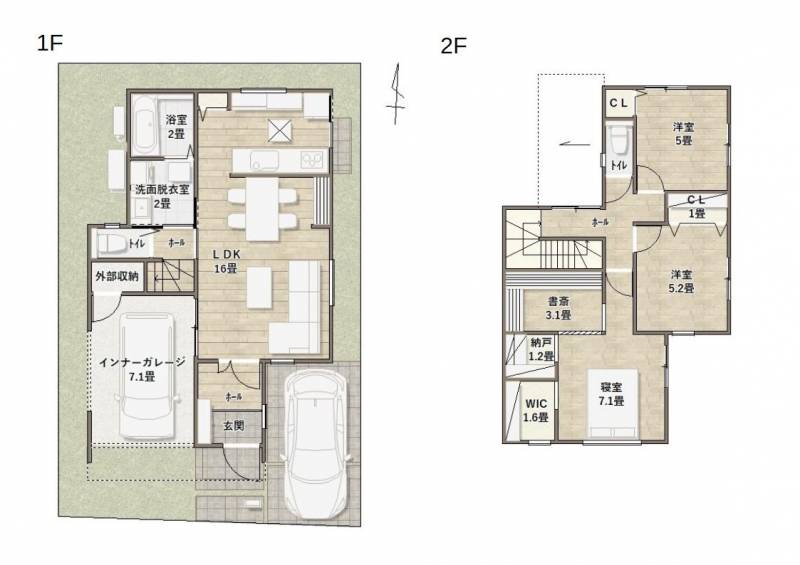 高松市扇町 一戸建 扇町Ⅲの間取り画像