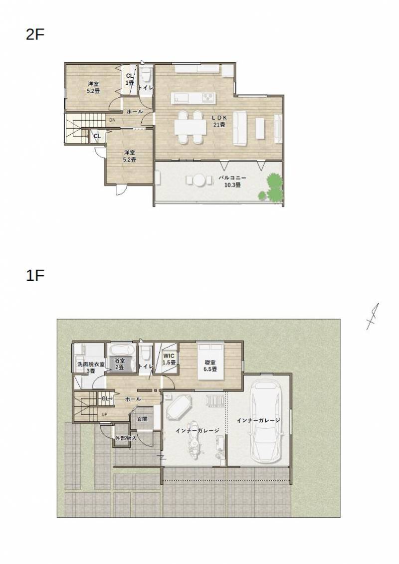 丸亀市山北町 一戸建 ラ・プエルタ山北Part.1-2号地の間取り画像