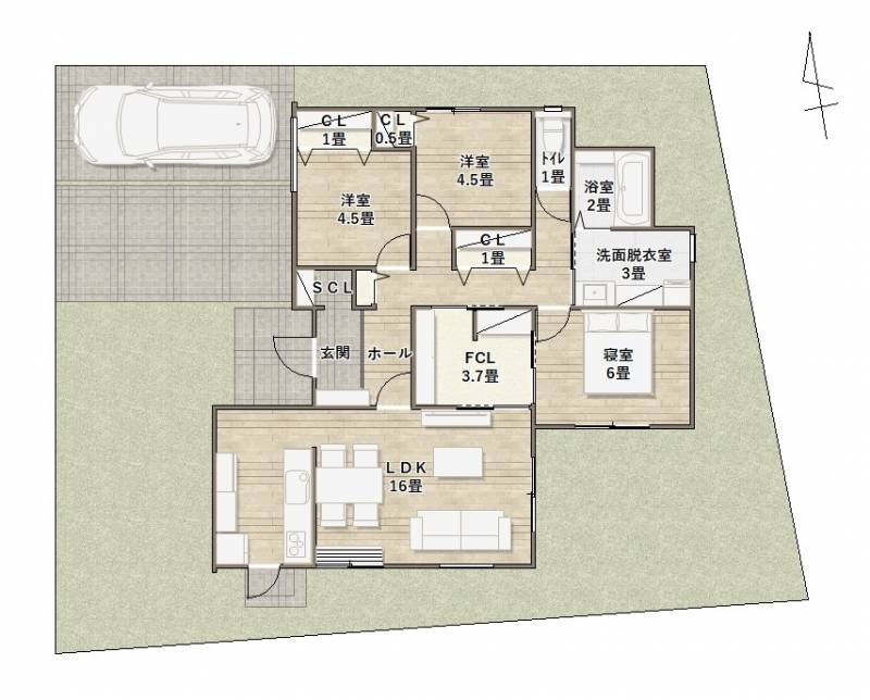 木田郡三木町氷上 一戸建 ラ・センシア三木町氷上Part.1-10号地の間取り画像