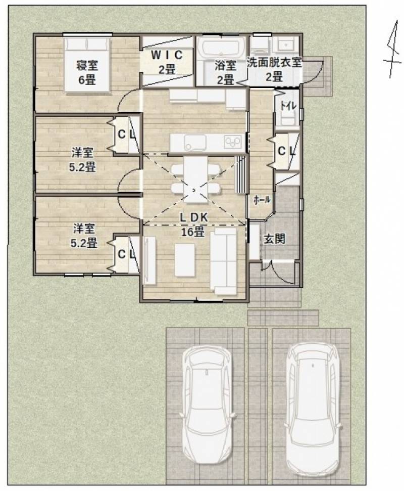 高松市屋島西町 一戸建 ラ・プエルタ屋島西Part.3-1号地の間取り画像