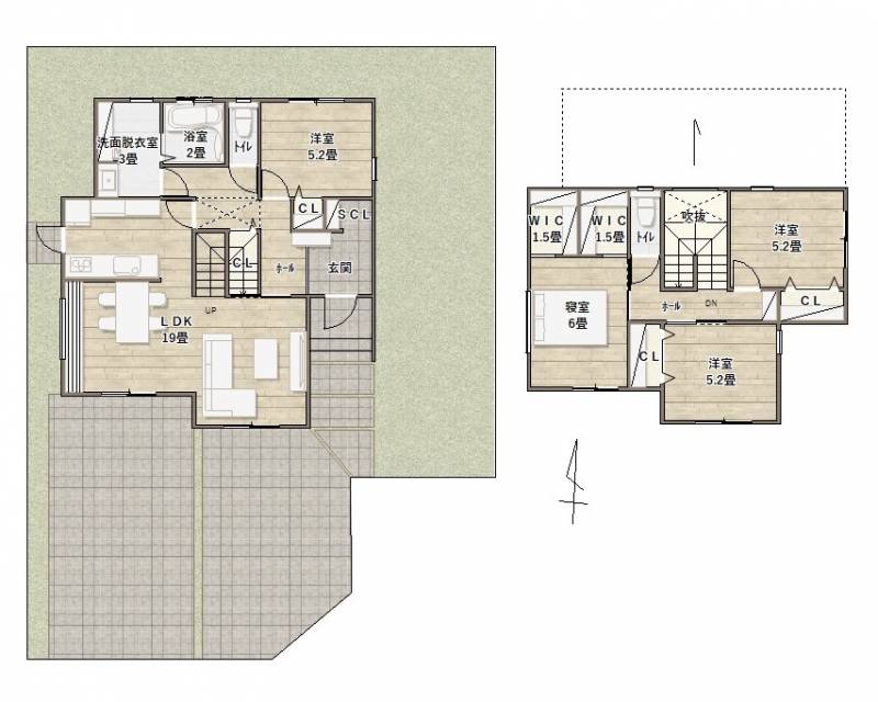 坂出市青葉町 一戸建 ラ・プェルタ坂出青葉町Part.1　2号地の間取り画像